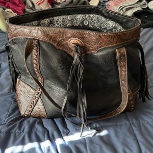 Black & brown western style purse